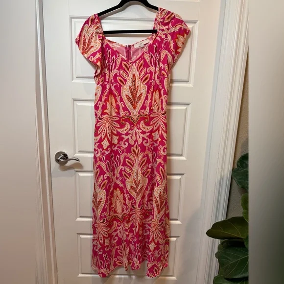 open lace back dress Delanie Pink Maxi Dress
